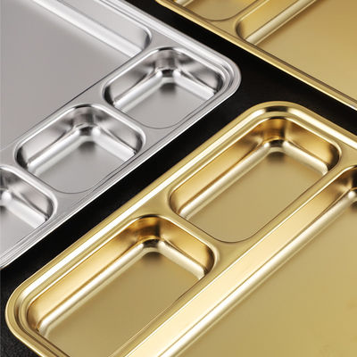 Metallplatten aus Edelstahl, rechteckig, mit Teilen für das Abendessen