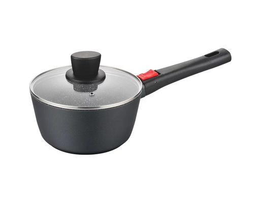 Großer tiefer Teller Aluminumpot 28cm mit Glasdeckel-Schwarzem