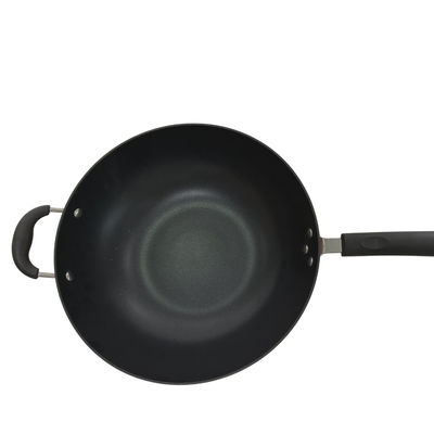 Vielseitige Bratpfanne-chinesischer Wok des Roheisen-12Inch mit hitzebeständigem Griff