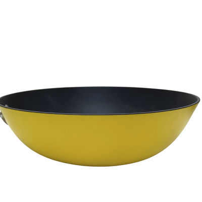Erstklassige Bratpfanne-chinesischer Wok des Roheisen-13Inch mit ausgeglichenem Glasdeckel und nicht Stock