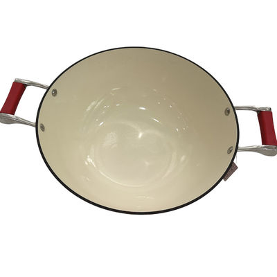 Bratpfanne-chinesischer Wok des Roheisen-15Inch mit dauerhaften Schleifen-Griffen