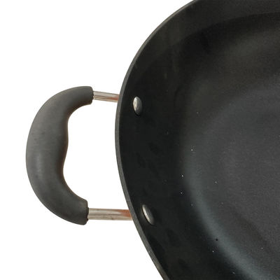 Erstklassige Bratpfanne-chinesischer Wok des Roheisen-13Inch mit ausgeglichenem Glasdeckel und nicht Stock