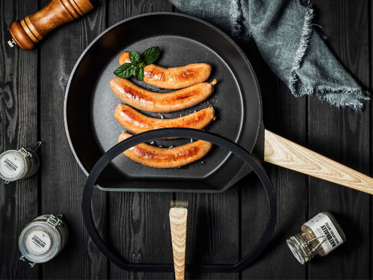 Großer tiefer Teller-Aluminiumbratpfanne 10Inch BSCI mit Glasdeckel
