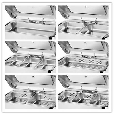 Heizungsbuffet-Edelstahl-Ofen-volles Flip Soup Stove Hotel Breakfast-Rechteck