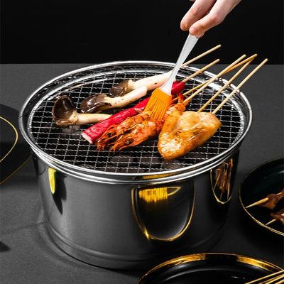 Portabler Grillkocher aus Edelstahl 29cm für Camping