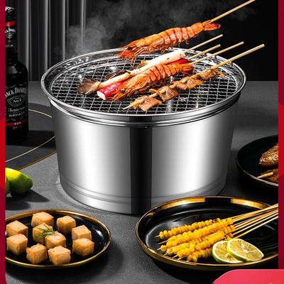 Portabler Grillkocher aus Edelstahl 29cm für Camping