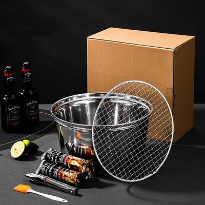 Portabler Grillkocher aus Edelstahl 29cm für Camping