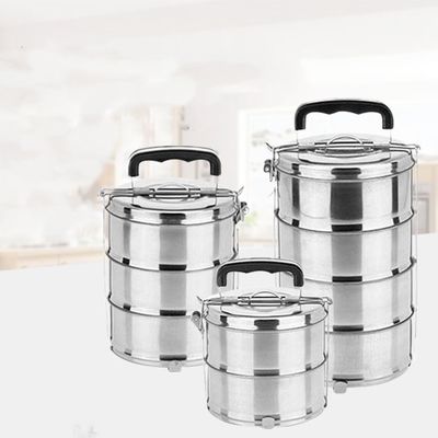 Multifunktionales Mittagessen aus Edelstahl mit Abteilungen und mehreren Schichten
