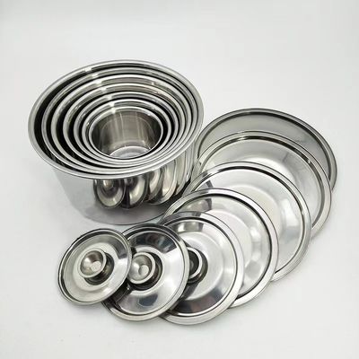 Runder Sauzebehälter aus Edelstahl mit Deckel