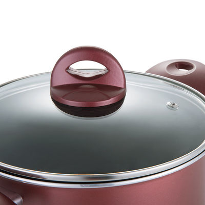 Multifunktionelle Burgunder Antihaft-Aluminium-Kochgeschirr 3-teilig