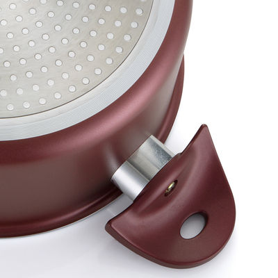 Multifunktionelle Burgunder Antihaft-Aluminium-Kochgeschirr 3-teilig