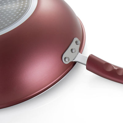 Multifunktionelle Burgunder Antihaft-Aluminium-Kochgeschirr 3-teilig