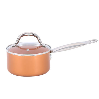 Ofensicher Orange Aluminium Kochgeschirr Set mit Silikongriff