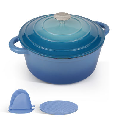 6 Quart Emaillierte Gusseisen-Ofen mit Deckel perfekt für Urlaubsküche &amp; Outdoor-Abenteuer