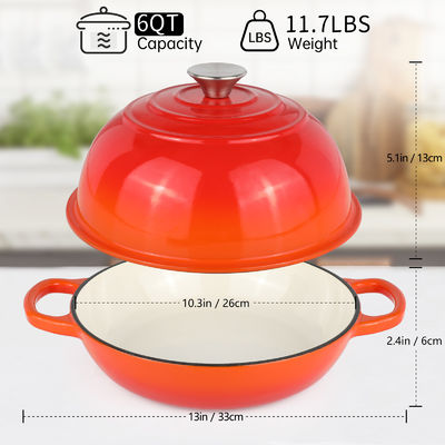 6 QT Emaillierte Holländische Ofen aus Gusseisen   Perfekt für Sauerteig, Brähen und Langsamkochen