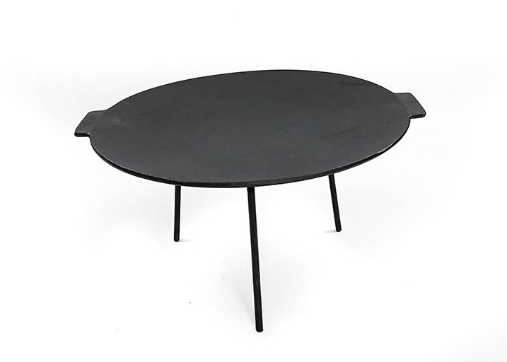 44cm Grill Roheisen-5.5kg sieben nicht Stock-Grill Pan With 3 Beine