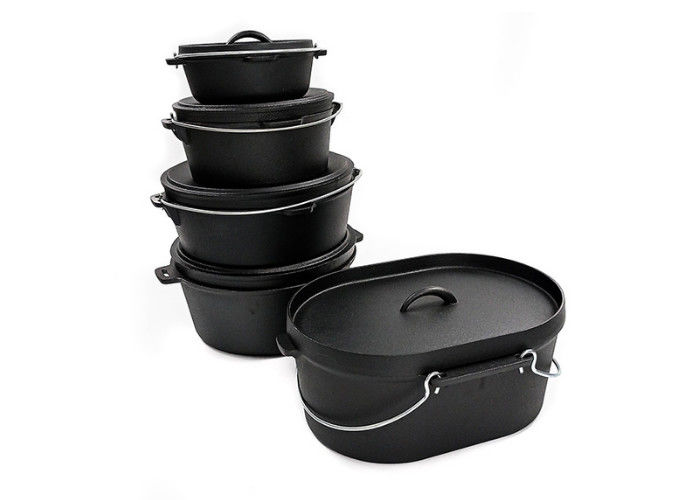 Kratzer-beständiger Roheisen-Schmortopf 36.5X29.5X14.3CM Matt Black Interior