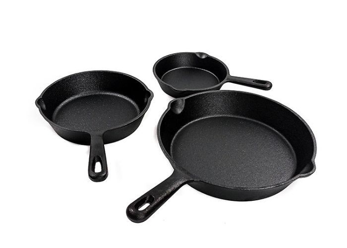 Das 6/8/10 Zoll-Roheisen-die Bratpfanne, die vor für Brandwunde, Sauté gewürzt wird, backen allen Ofen