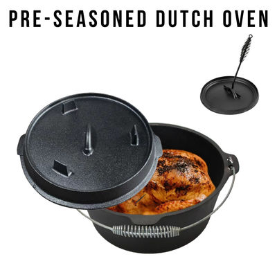Der Matt Black Pre Seasoned Cast-Eisen-Lager-Ofen 2 Quarts einfach halten instand