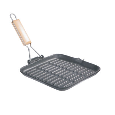 Quadratischer Roheisen-Grill sieben vor reifen flachen Eisen-Bratpfanne-Grill mit Einschlagheft