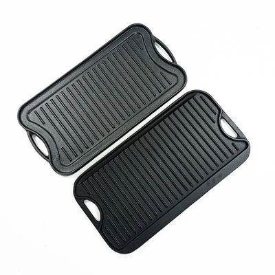 Roheisen-flaches Bratpfannen-Pan For-GRILL Matt Blacks 17X9.8“ Kampieren
