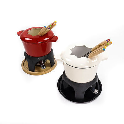 Roheisen-Fondue-nicht Stock-Email-Käse-Fondue-Töpfe Soems 1,5 Quart